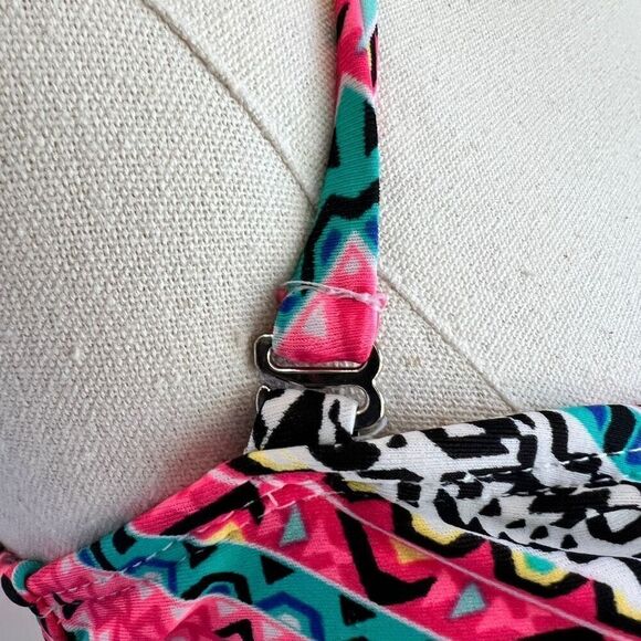 Catalina Tankini Swimsuit Tops Size Medium Multiprint Pink  Aqua Blue White and - Picture 7 of 11